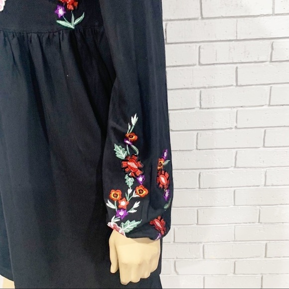 Asos Women's Tall Embroidered BohoSmock Mini Dress - Picture 5 of 12